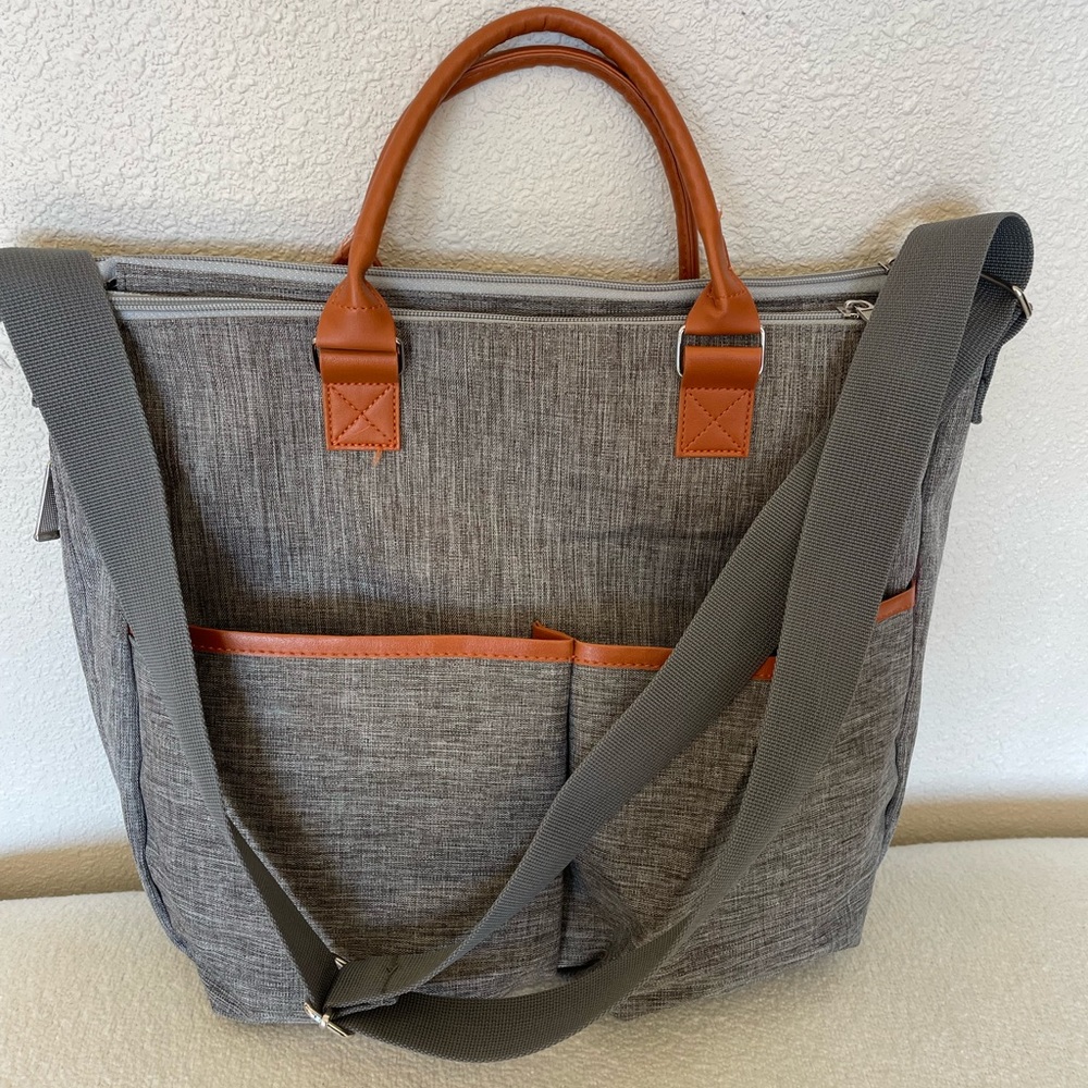 Motif Maylilly Gray Brown Travel Baby Bag - Picture 3 of 15